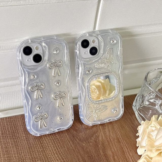 Case Phone Mirrored Floral Bow /