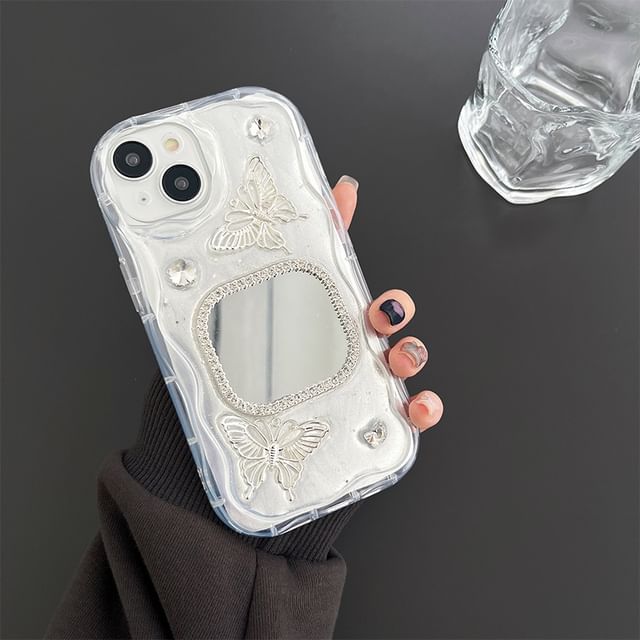 Case Phone Mirrored Floral Bow /