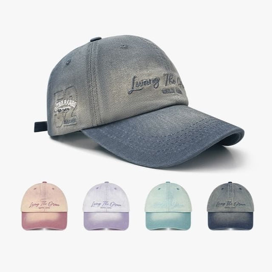 Denim Lettering Cap Embroidered Baseball