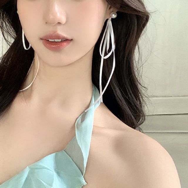 Earring Pearl Faux Bow