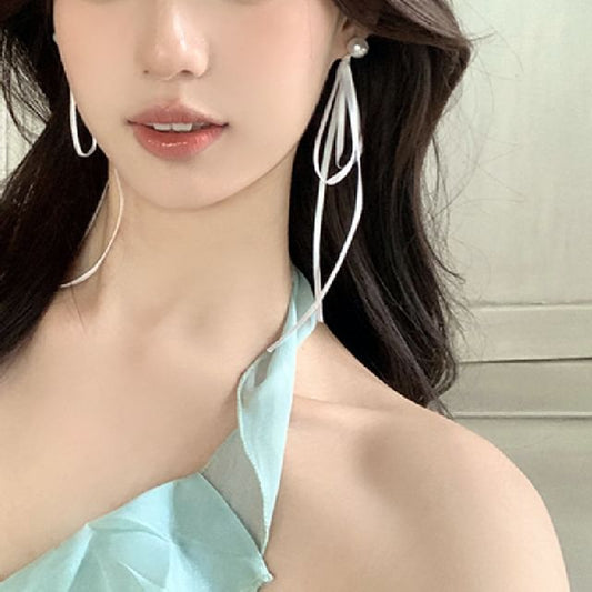 Earring Pearl Faux Bow