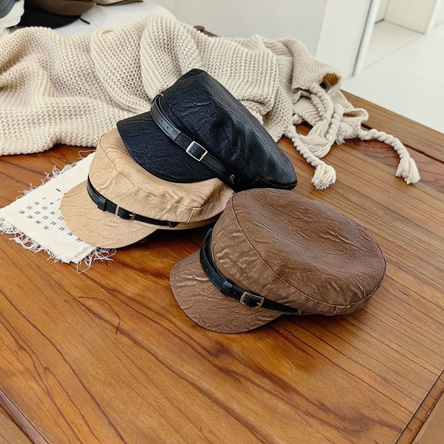 Belt Faux Cap Military Leather