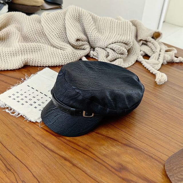 Belt Faux Cap Military Leather