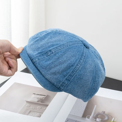 Brim Short Newsboy Denim Cap