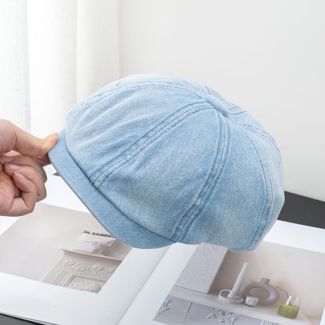 Brim Short Newsboy Denim Cap