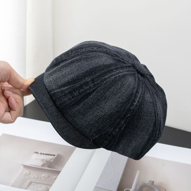 Brim Short Newsboy Denim Cap