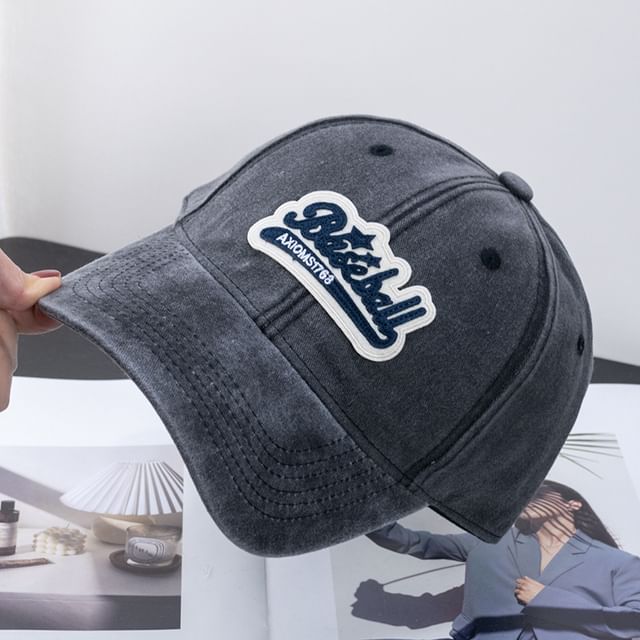 Brim Cotton Embroidered Washed Cap Baseball Vintage Curved