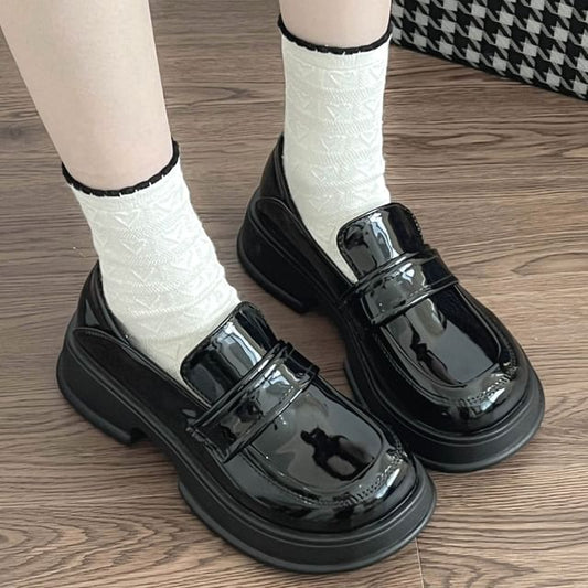 Heel Loafers Platform Chunky