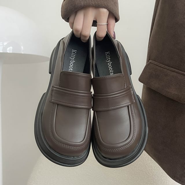 Heel Loafers Platform Chunky