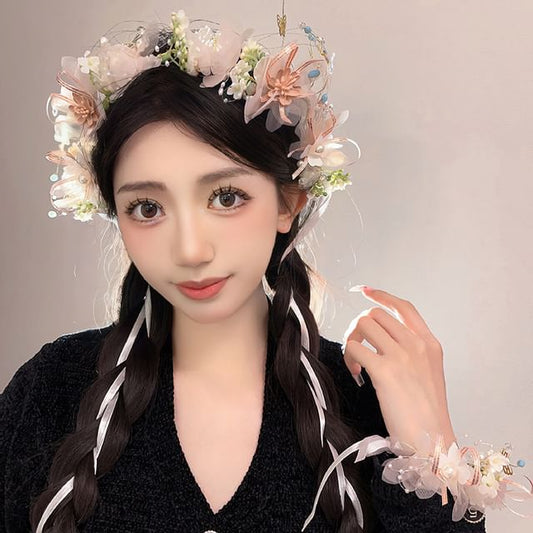 Wholesale SampleFloral Mesh Headband / Bracelet