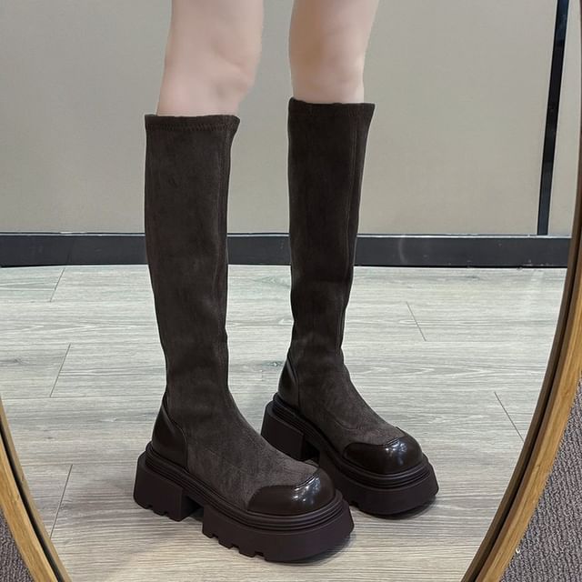 Tall Platform Boots Cap Toe