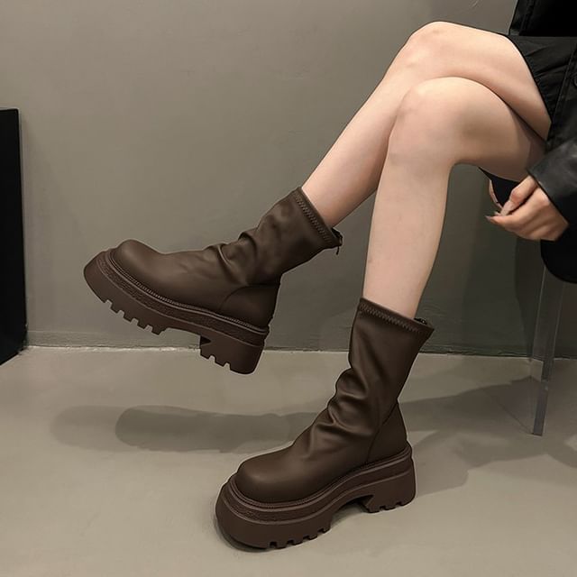 Boots Platform Sock Plain Short