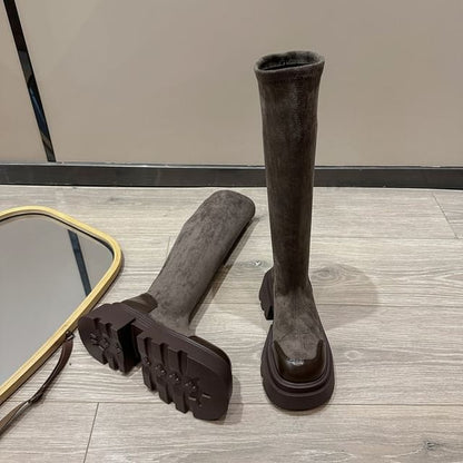 Tall Platform Boots Cap Toe