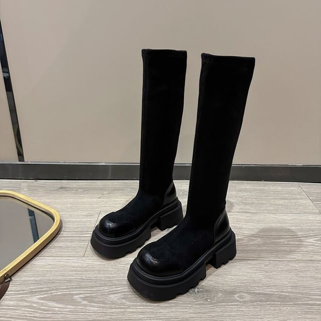 Tall Platform Boots Cap Toe