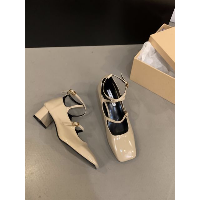 Sample Chunky Heel Square-Toe Mary Jane Shoes