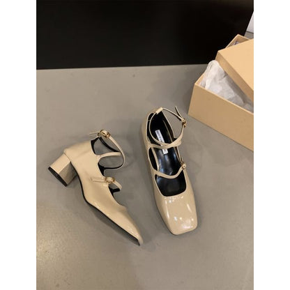 Sample Chunky Heel Square-Toe Mary Jane Shoes