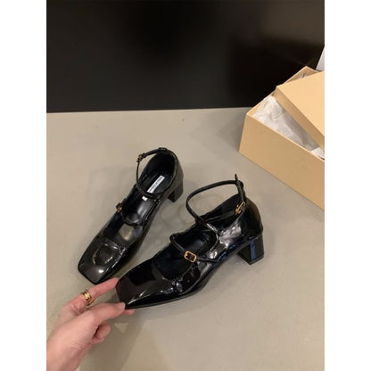 Sample Chunky Heel Square-Toe Mary Jane Shoes