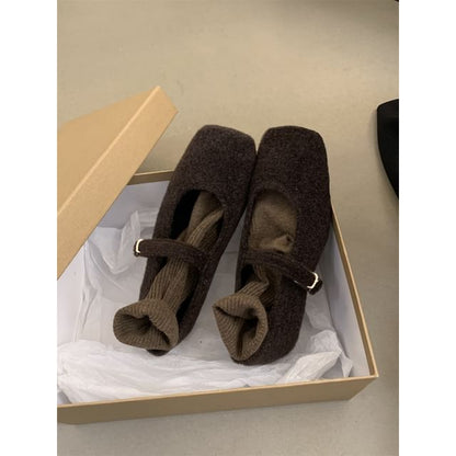 Sample Square-Toe Mary Jane Flats