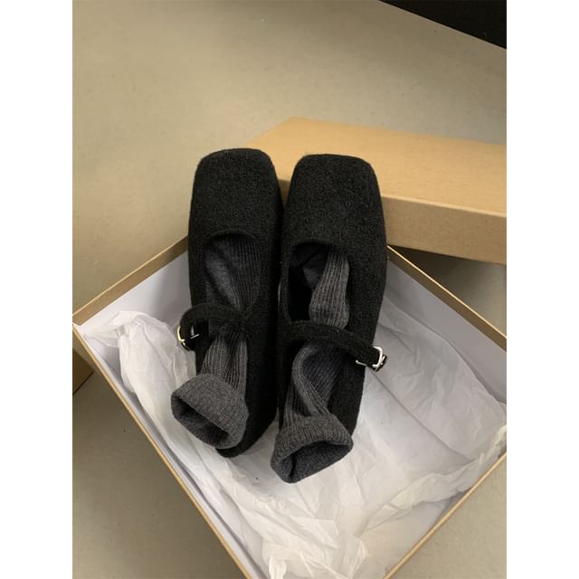 Sample Square-Toe Mary Jane Flats