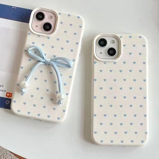 Leather Faux Heart Case / Set Decoration Adhesive Bow Phone