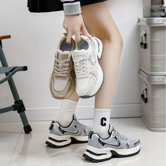 Wholesale SampleMesh Panel Lace-Up Platform Sneakers