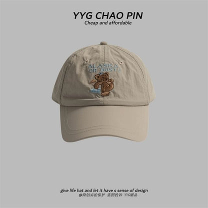 Baseball Cap Embroidered Bear