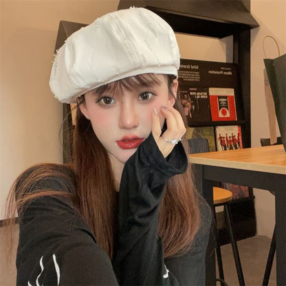 Plain Distressed Beret