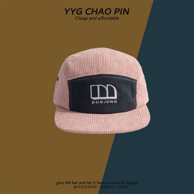 Corduroy Cap Embroidered Letter Baseball