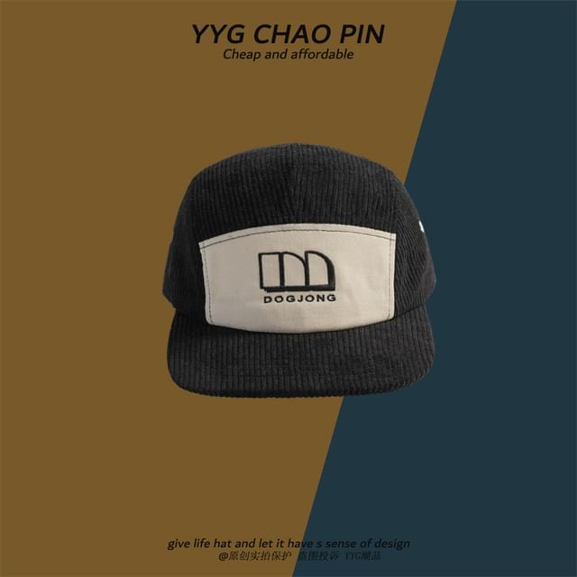 Corduroy Cap Embroidered Letter Baseball
