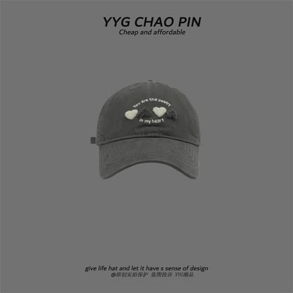 Baseball Cap Heart Embroidered