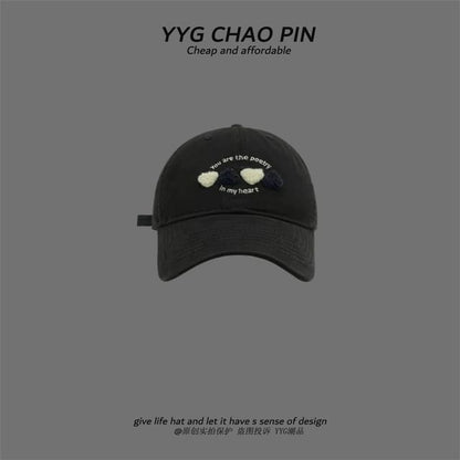 Baseball Cap Heart Embroidered
