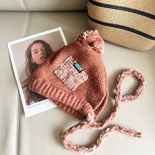 Hat Pom Earflap Melange