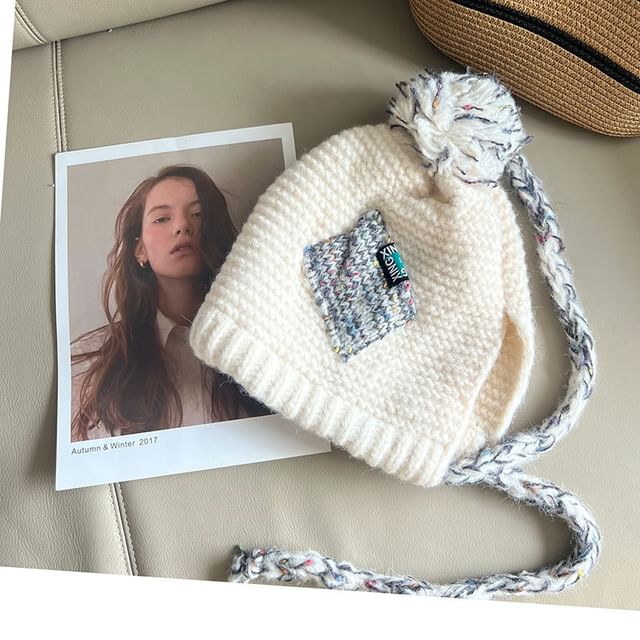 Hat Pom Earflap Melange