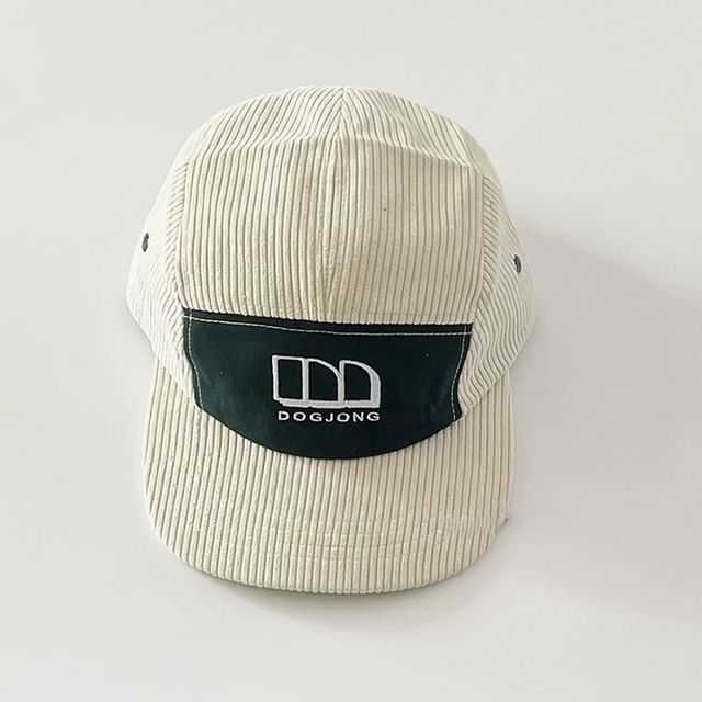 Panel Baseball Cap Corduroy Lettering Embroidered