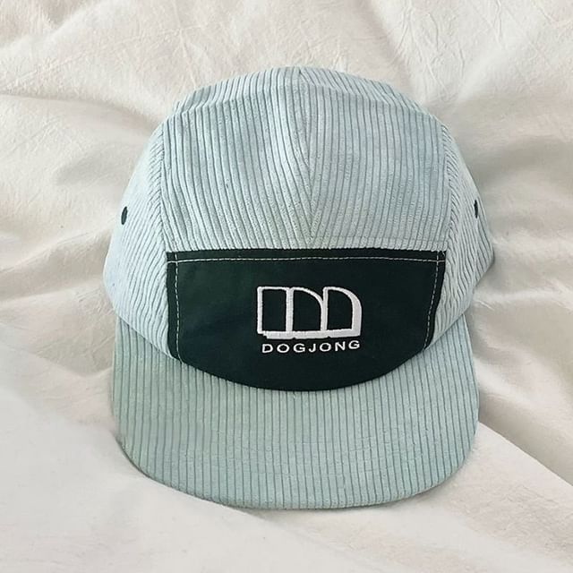 Panel Baseball Cap Corduroy Lettering Embroidered