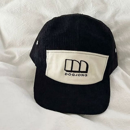 Panel Baseball Cap Corduroy Lettering Embroidered