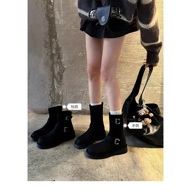Designs) Boots Faux Buckled Suede (Various