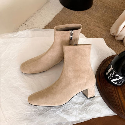 Short Boots Heel Chunky
