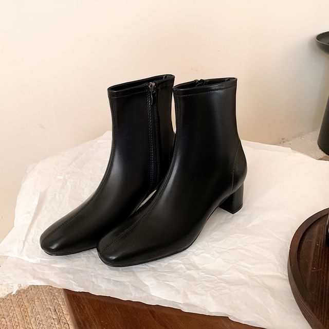 Short Boots Heel Chunky