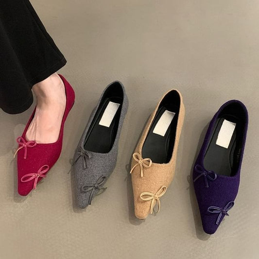 Sample Pointed Toe Bow Flats