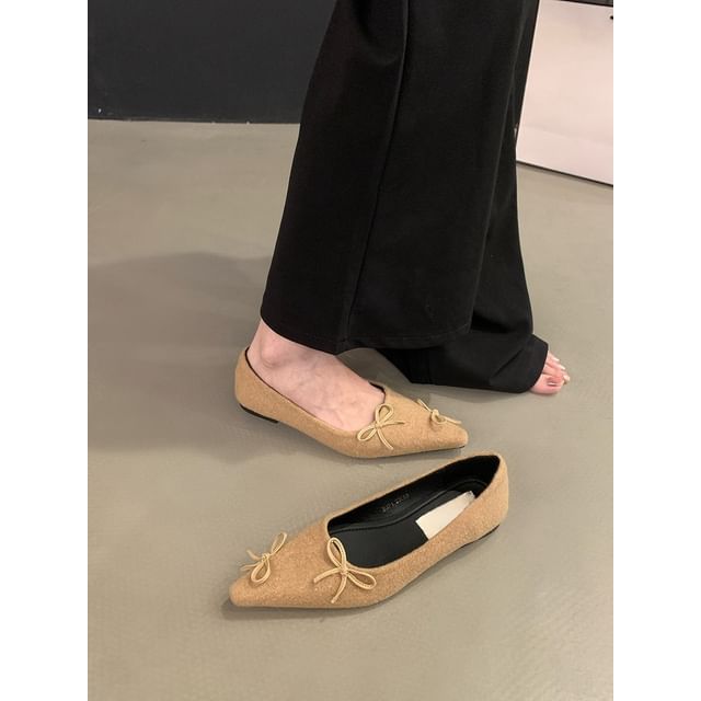 Sample Pointed Toe Bow Flats