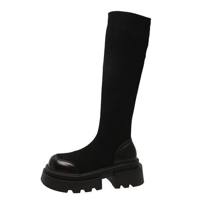 Tall Suede Faux Boots Platform