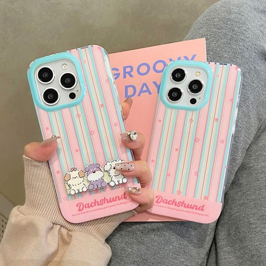 Case Striped Set Dog / Phone Stand