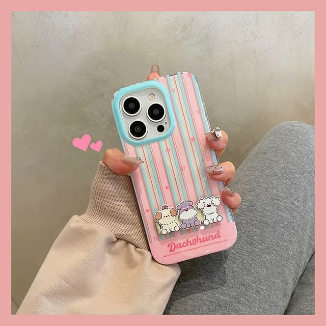 Case Striped Set Dog / Phone Stand