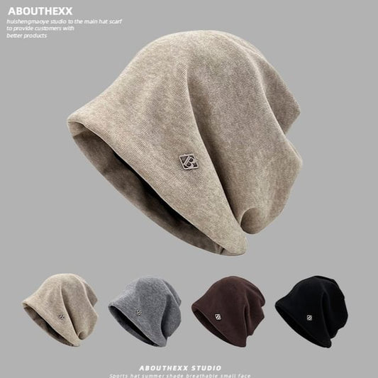 Letter B Plate Slouchy Metal Beanie