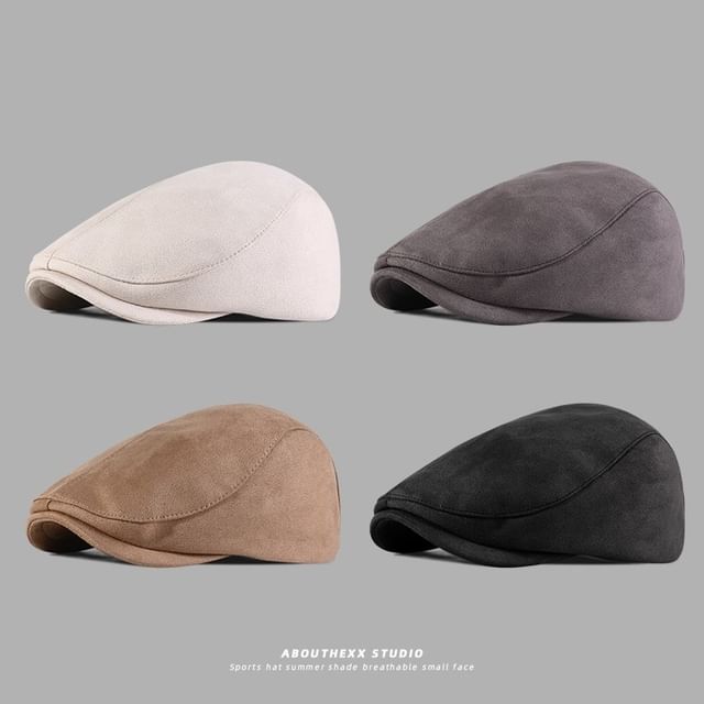 Flat Faux Suede Cap