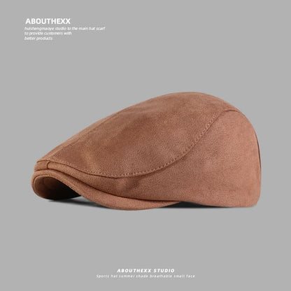 Flat Faux Suede Cap