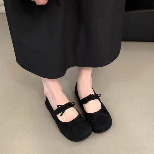 Jane Plain Accent Bow Mary Flats