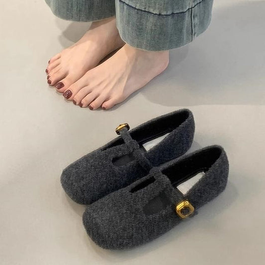 Sample Plain T-Strap Flats