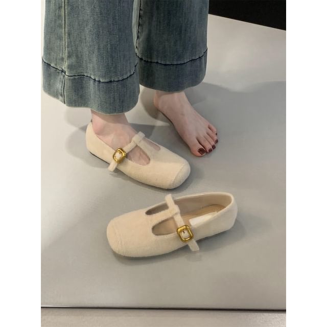 Sample Plain T-Strap Flats